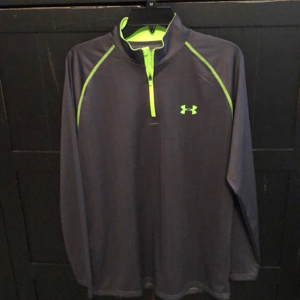 Under Armour grey herringbone 1/4 zip pullover